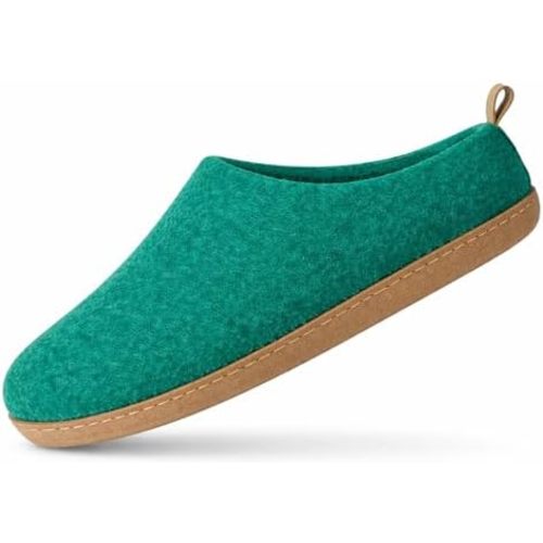 Wool Indoor Slippers - Natural Organic Wool, Genuine Leather Sole, Handmade in Nepal - Cozy, Warm, Soft, Unisex Non-Slip House Shoes for Men & Women - Perfect for Winter Comfort