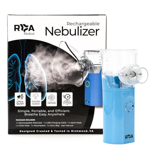 Portable Nebulizer, Rechargeable Nebulizer for Adults and Kids, Perfect for Home and Travel Use, Quiet & Efficient, Medicinal Non-Ventilatory Nebulizer (Atomizer)