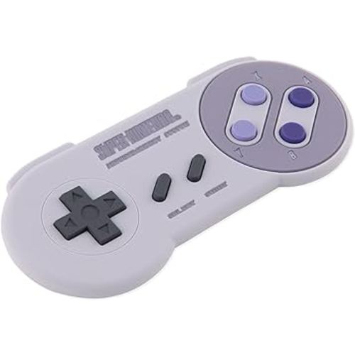 Bumkins Baby Teething Freezer Toy Keys Rings, Soft Flexible Silicone Pacifier, Safe to Chew, Cool Teether Gum Relief, Essentials for Babies 3 Months, Freezable, Textured, Nintendo SNES Controller