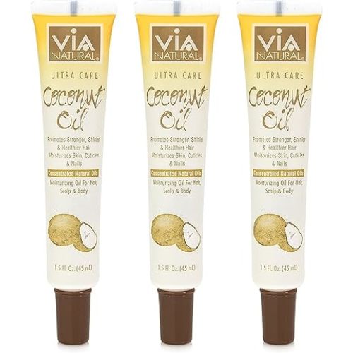 Via Natural Ultra Care Coconut Oil [Concentrated Natural Oil] 1.5 Oz,Pack of 3