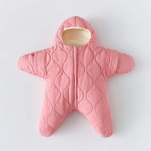 Luxalzxs Baby Starfish Onesie, Thick Fleece Wearable Starfish Baby Sleeping Bag Jumpsuit, Newborn Starfish Swaddle Bag Winter Warm Sleeping Bag for Baby Boys Girls, 3-6M, 6-9M, 9-12M