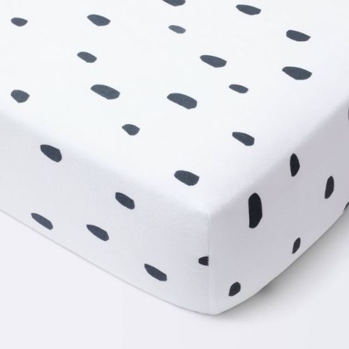 Dash Marks Crib Fitted Sheet - Cloud Island™ White/Gray