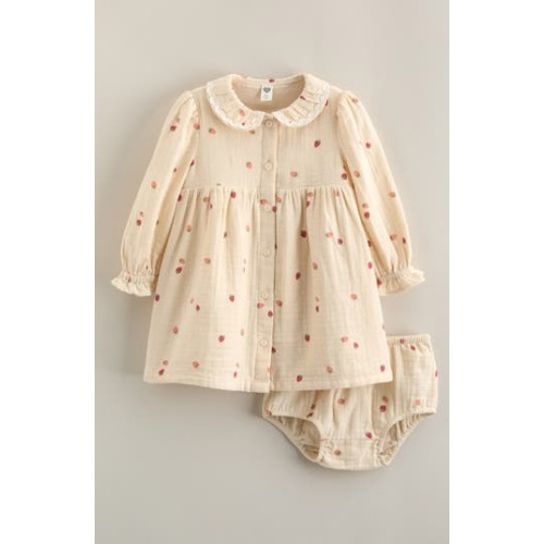 Button Front Long Sleeve Dress & Bloomers Set, 9M