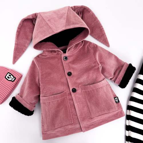 NOT SO BASIC CORD DUSKY PINK BUNNY EAR COAT – Skeletots