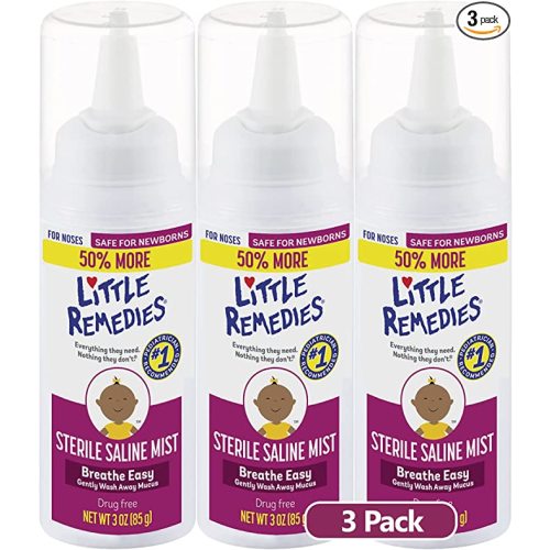 Little Remedies Sterile Saline Nasal Mist, 3 oz, Pack of 3 - 3 Fl Oz (Pack of 3)