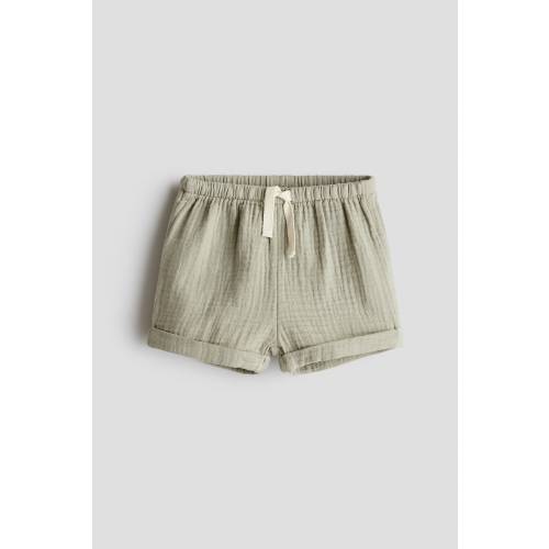 Navy blue Cotton Muslin Shorts for kids | H&M US