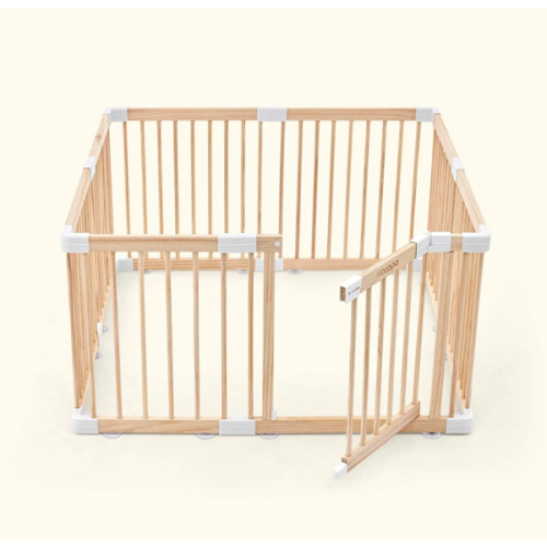 HARPPA Grovi Wooden Baby Gate Playpen | Non-Toxic Foldable DIY Adjustable Play Yard for Infants & Toddlers – Natural Finish Baby Fence for Small & Large Spaces