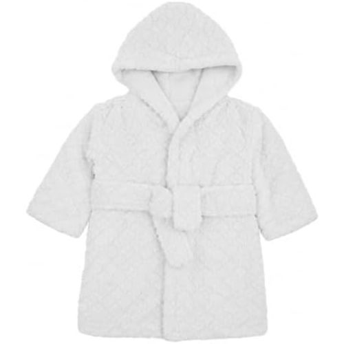 Unisex Grey Baby Fleece Robe with Hood for Boys and Girls Ages 0-9 Months by Everyday Kids
