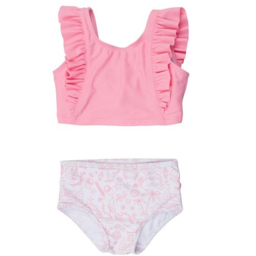 RuffleButts Baby Girls UPF50+ Waterfall Tankini