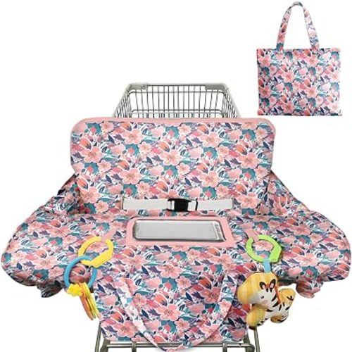 Shopping Cart Cover for Baby 2-in-1 High Chair Cover with Safety Harness