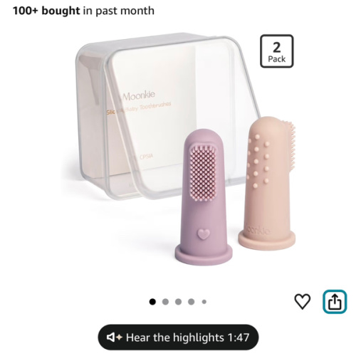 Amazon.com: Moonkie Baby Finger Toothbrush Tongue Oral Cleaner Kit for 3 Months +, 3 Pcs (Clay/Ivory/Clay)