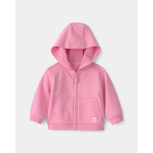 Baby Girl French Terry Zip-Up Hoodie - Pink | Carter's