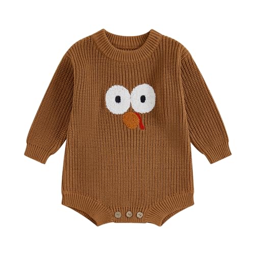 Adobabirl Baby Girl Boy Knitted Sweater Bubble Romper Long Sleeve Jumpsuit Festival Outfit Fall Winter Spring Clothes