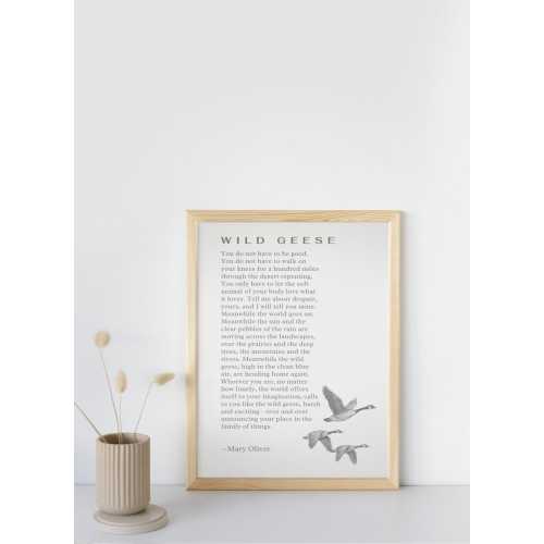 Wild Geese by Mary Oliver — Printable Poetry Art | Instant Digital Download | Minimalist Wall Art