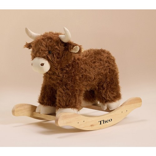 Highland Cow Critter Plush Nursery Rocker