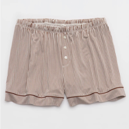 OVERSLEPT by Aerie Real Soft® Piping PJ Short