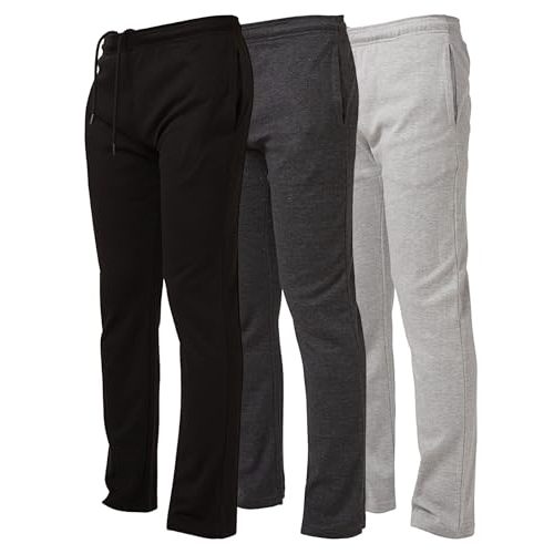 Ultra Performance 3 Pack Mens Sweatpants, Wide Leg Open Bottom Lounge Sweat Pants for Men