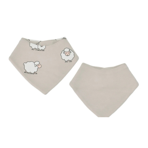 Bandana Bib Set, Merino Wool & Organic Cotton, Set of 2, Sheep