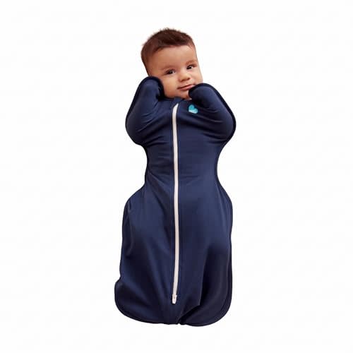 Love to Dream Swaddle Up, Baby Sleep Sack | 1.0 TOG, 8-13 lbs, Navy | Arms Up Swaddle Helps Baby Self-Soothe and Sleep Longer, Secure Fit Helps Calm Startle Reflex, Newborn Essentials 68–75F