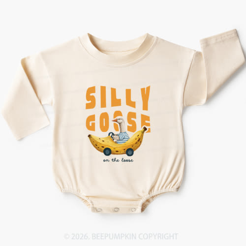Silly Banana Goose On The Loose Funny Baby Bubble Romper