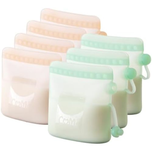 COMI Silicone Breast Milk Storage Bags Reusable, 9oz, BPA Free, 7pcs
