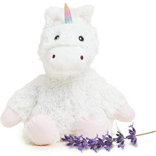 Warmies Microwavable & Weighted Stuffed Animals, White Unicorn - Heated Stuffed Animal Plushie