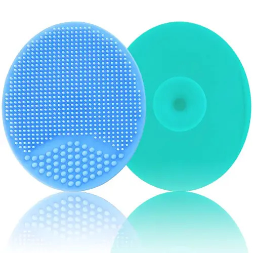 Baby Bath Brush, Baby Cradle Cap Brush, Silicone Massage Brush, Silicone Scrubbers Exfoliator Brush | The SkinSoother Baby Essential for Dry Skin, Cradle Cap and Eczema (Large-Blue & Green) - Large-blue & Green