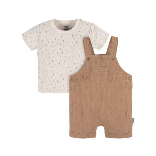 Gerber Baby Neutral T-Shirt and Romper Outfit Set, 2-Piece, Sizes Newborn - 24 Months