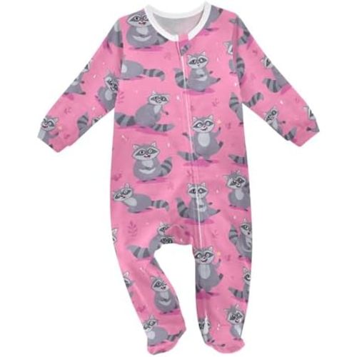 SHJI Baby One-Piece Footies Long Sleeve Rompers Pajamas Zip Front Pjs for Boys Girls kids