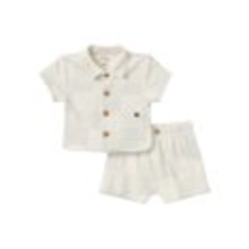 Modern Moments By Gerber Baby Boy Collar Shirt and Short Outfit Set, 2-Piece, 0/3 Months - 24 Months