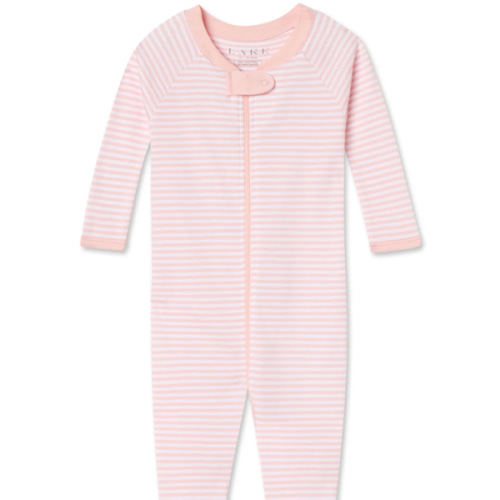 LAKE | Baby | Pima Cotton Pajamas | English Rose Stripe Baby Sleeper