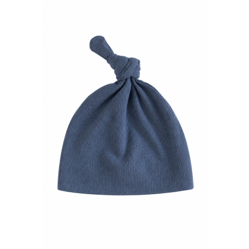 Ribbed Bamboo Knotted Hat | Steel Blue
