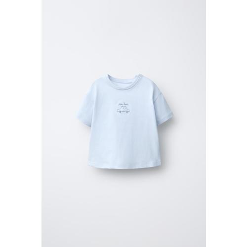 EMBROIDERED PLAIN T-SHIRT - Light blue | ZARA United States