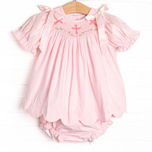 Blessings and Blooms Smocked Diaper Set, Pink – Stitchy Fish