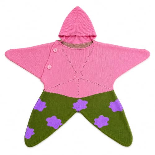 Baby Knitted Starfish Onesie, Soft Stretchy Hooded One-Piece Outfit | Adorable starfish shape with soft stretchy knit, designed for cute photos, memorable moments and a charming gift