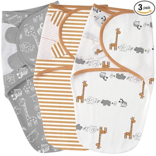 Yoofoss Baby Swaddles for Newborns 100% Organic Cotton, Adjustable Swaddle Sleep Sack 0-3 Months Newborn Swaddle Sack, Breathable Soft(Small)
