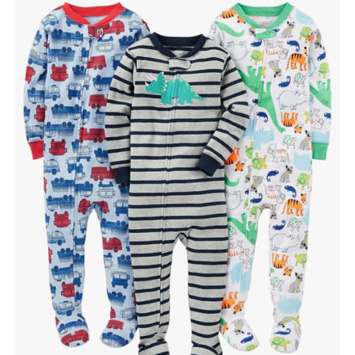 Simple Joys by Carter's baby-boys 3-pack Snug Fit Footed Cotton Pajamas