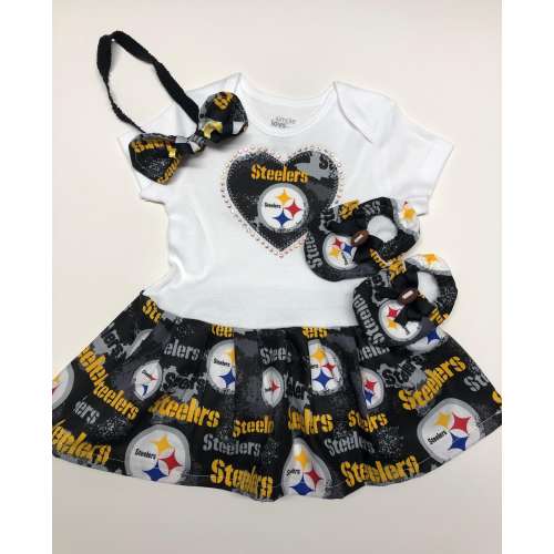 Custom made Inspired Pittsburgh Steelers Home Coming Infant Outfit with or without matching Bloomers