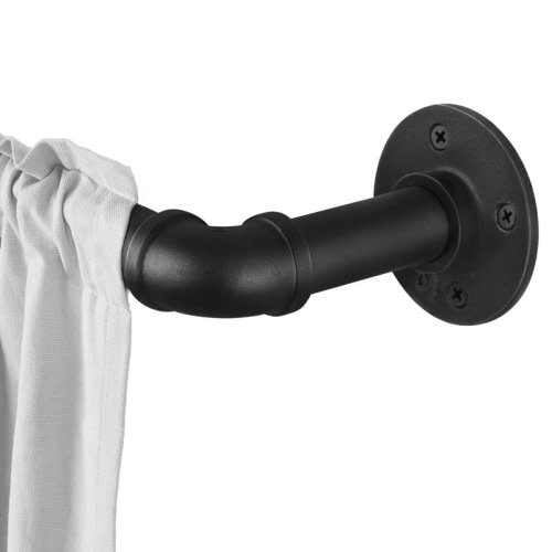 Williston Forge Upper Vobster 1 Inch Adjustable Industrial Blackout Curtain Rod Indoor/Outdoor Ceiling or Wall Mount & Reviews | Wayfair