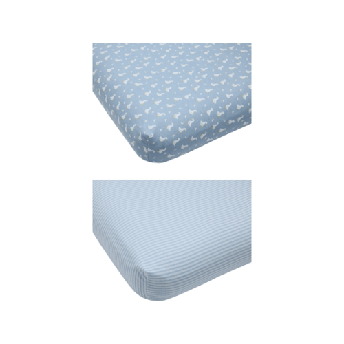 Anko 2 Pack Flannelette Cotton Fitted Cot Sheets - Geese and Stripe