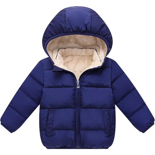 Baby Boys Thicken Winter Coat Toddler Girls Fleece Warm Hooded Jacket Clothes