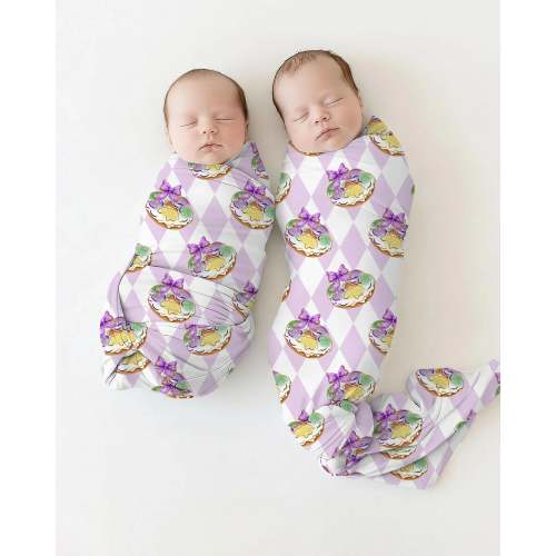 Mardi Gras Donut Bamboo Swaddle Blanket