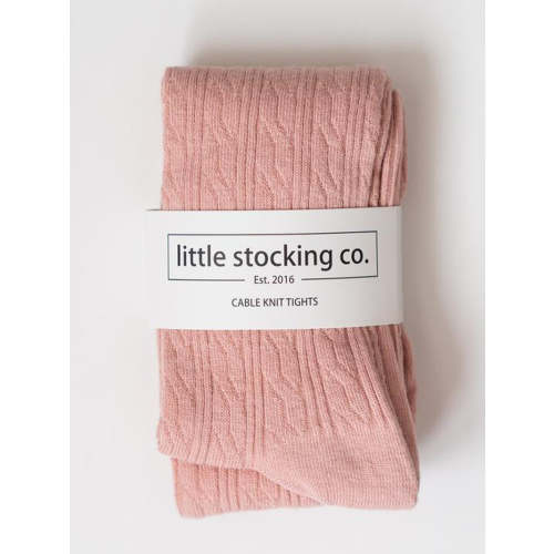 Cable Knit Tights - Blush - 0-6M