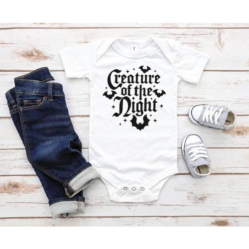 Creature Of The Night Baby Bodysuit, Bat Infant Bodysuit, Goth Baby, Goth Family, Goth Kid