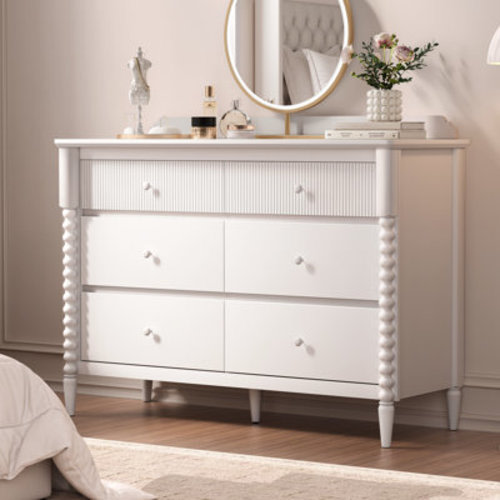 6 Drawer Dresser with Storage, Wide Chest of Drawers | Wayfair