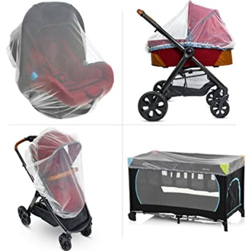 Baby Mosquito Net for Stroller, Carrier & Bassinet – Elastic Drawstring for Snug Fit Netting - Infant Bug Net for Jogger, Car Seat & Pack N Play – 1000 Mesh Toddler Canopy & Gift Packaging