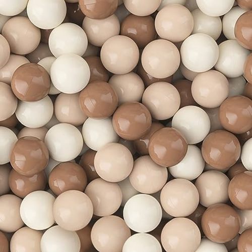 GOGOSO Ball Pit Balls for Toddlers Phthalate-Free BPA-Free Non-Toxic Crush Proof Soft Plastic Play Balls Baby Kids Shape Tent Pool Playhouse Playpen Party Decor,Coffee Brown Beige,100PCS
