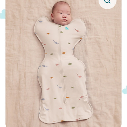 Swaddle Up™ 1.0 TOG Cotton Cream Dino Snore