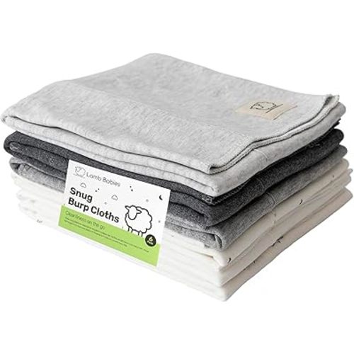 Snug Baby Cotton Burp Cloths, 20" x 12" Absorbent Cotton Burp Cloth Set for Newborn Boys and Girls, Lightweight Soft Color Feeding Essentials, Shoulder Drape and Diaper Bag Must-Have, Pattern