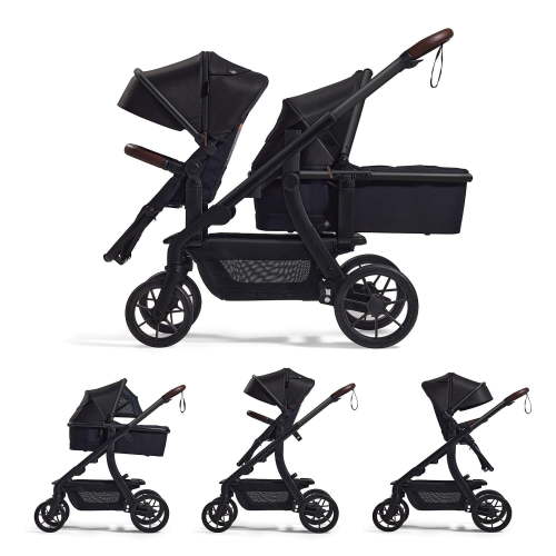 Momcozy ChangeGo Baby Stroller, Convertible Single-to-Double-to-Wagon Stroller with 23 Configurations, Bassinet and Seat Included, Large PU Wheels, All-Wheel Suspension ＆ Extendable UPF50+ Canopy